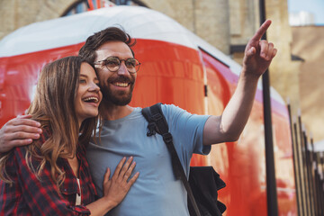The couple is walking