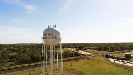 Norman Water Tower Orbiting Aerial Shot 4K