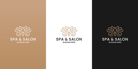 beauty spa, lotus logo design for salon spa, and yoga