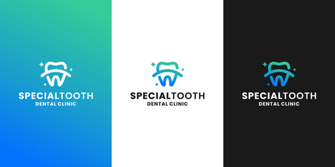 specialist dental health logo design. special tooth logo. dental care template