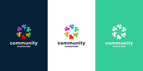 human community group logo design collection
