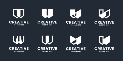 set of initial letter W logo design. initials symbol business company.