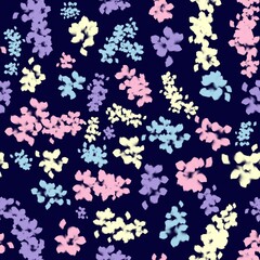 Seamless pattern of petals in pastel colours. Background for textiles, bed linen, wallpaper.