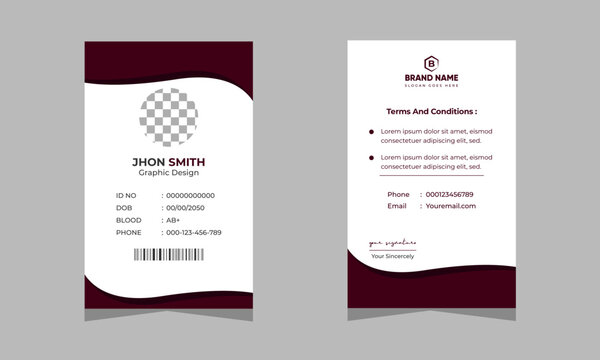 Clean and Geometric Employee ID Card Design Template