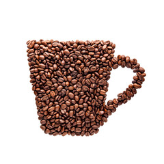 Coffee cup shape by beans
