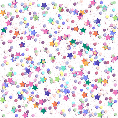 Confetti. Wrapping Paper. Stars background. Vector pattern.