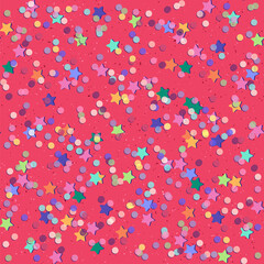 Confetti. Wrapping Paper. Stars background. Vector pattern.