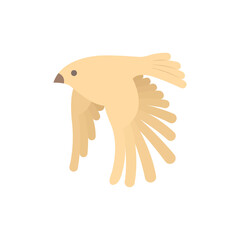Flying bird vector illustration. Flying bird drawing in simple cartoon style. Part of set.