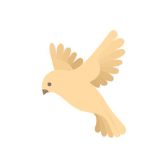 Flying bird vector illustration. Flying bird drawing in simple cartoon style. Part of set.