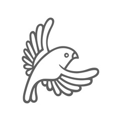 Flying bird hand drawn vector illustration. Flying bird sketch drawing simple symbol. Part of set.