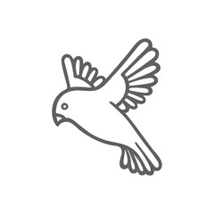 Flying bird hand drawn vector illustration. Flying bird sketch drawing simple symbol. Part of set.