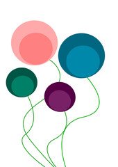 colorful of balloon isolated on white background