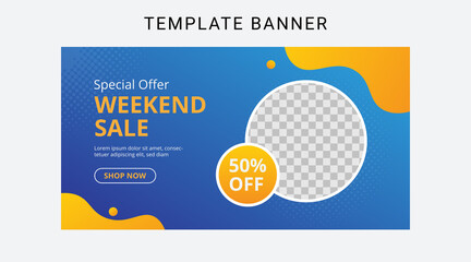 Template banner sale. Horizontal banner design for ads. facebook sale banner.