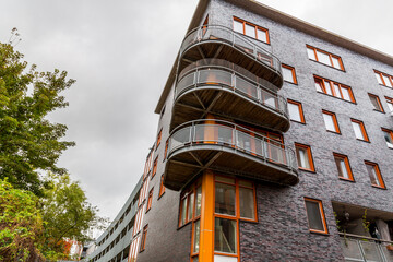 Fototapeta na wymiar Street view and generic architecture in Haarlem