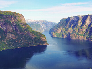 Fjord landscape Aurlandsfjord in Norway