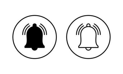 Bell Icons set. Notification sign and symbol for web site design