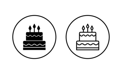 Cake icons set. Cake sign and symbol. Birthday cake icon