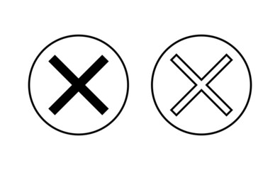 Close icons set. Delete sign and symbol. cross sign