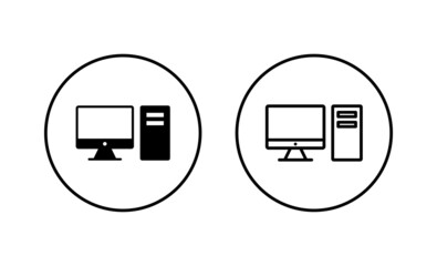 Computer icons set. computer monitor sign and symbol