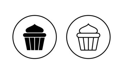 Cup cake icons set. Cup cake sign and symbol
