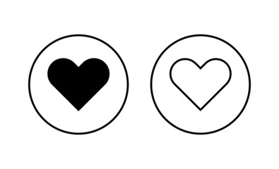 Love icons set. Heart sign and symbol. Like icon vector.