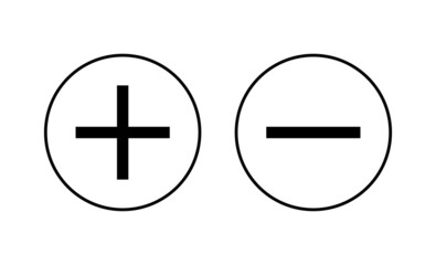 Plus and minus icons set. plus sign and symbol. add plus icon
