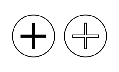 Obraz premium Plus Icons set. Add plus sign and symbol