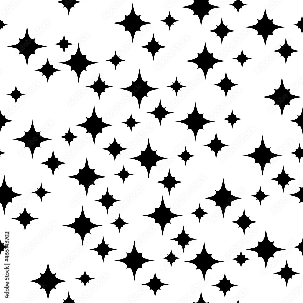 Poster black stars on a white background. vector with simple stars. seamless pattern with stars.