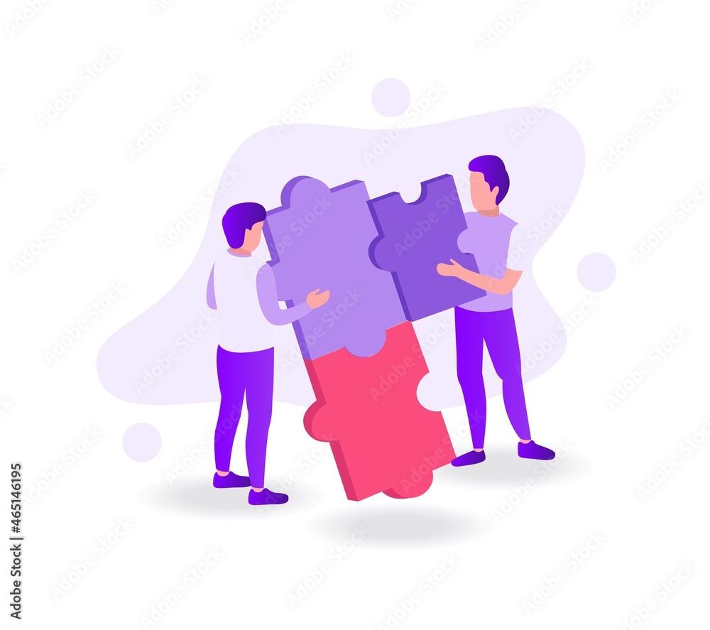Poster merge puzzles for a symbol of cooperation