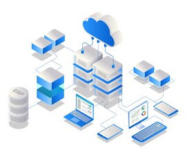 Cloud server analytics - obrazy, fototapety, plakaty