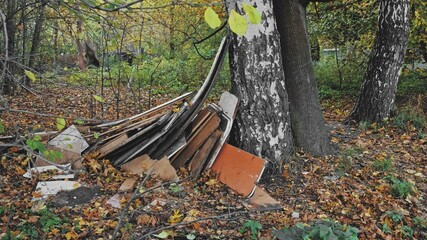 Pile of Household Waste Junk Dumped Illegaly