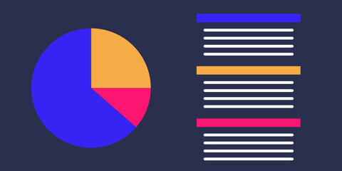 Statistical: Pie chart flat icon. Vector illustration.