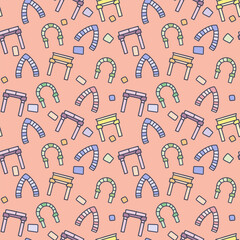 Arch types color vector doodle simple seamless pattern