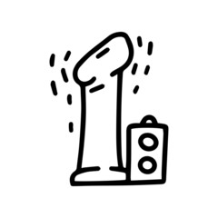 vibrator with remote controller line vector doodle simple icon