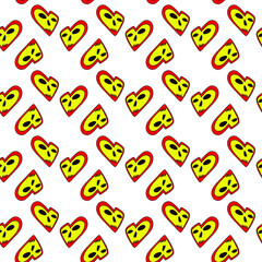 Vector seamless pattern. Background with hand drawn hearts.