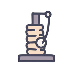 cat scratching post color vector doodle simple icon