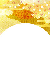 桜　和柄　年賀状　背景