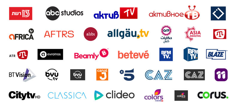 TV channels and broadcasts, famous logos of TV channels, brands of news and television broadcasts