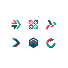 Simple and modern arrows symbols template.