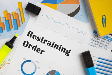 Business concept about Restraining Order with phrase on the page.