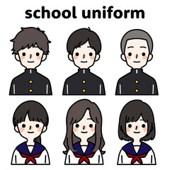 人物イラストセット_学生