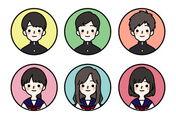 人物アイコンセット_学生