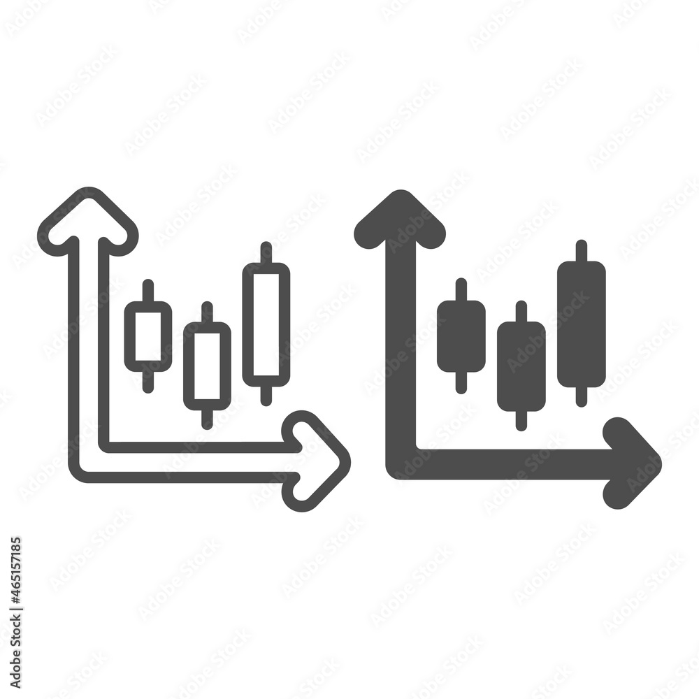Poster dynamic bar chart line and solid icon, diagram concept, graph with columns vector sign on white back
