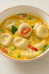 Green curry soup with Fish ball