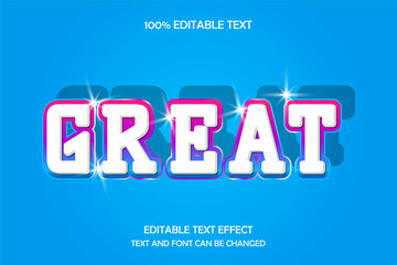 Great 3 dimension editable text effect modern glow style