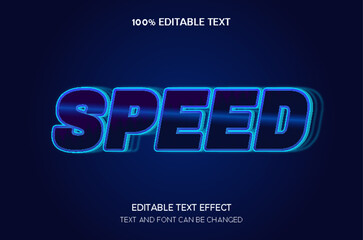 Speed 3 dimension editable text effect modern neon style