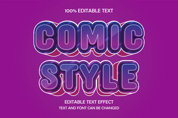 Comic Style 3 dimension editable text effect modern arch style
