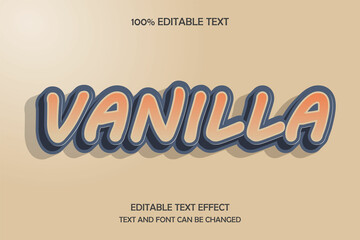 VANILA,3d editable text effect modern