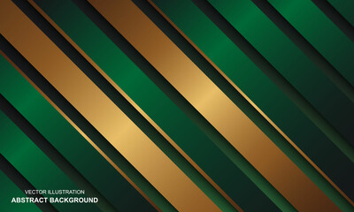 Obraz premium Abstract background green black with golden lines