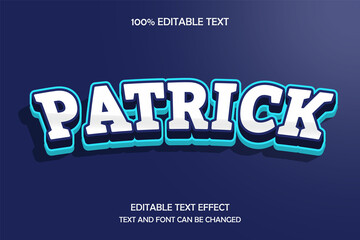 Patrick,3d editable text effect curved style